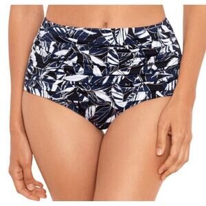 MIRACLESUIT Norma Jean Bottom Size 16 Swim NWT Retro Ruched Plus Shimmer Shadows